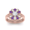 Load image into Gallery viewer, pear-shape-solitaire-stacked-diamond-rings-with-purple-topaz-in-FD9724ROGVITOANGLE3-NL-RG