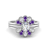 Load image into Gallery viewer, pear-shape-solitaire-stacked-diamond-rings-with-purple-topaz-in-FD9724ROGVITOANGLE3-NL-WG