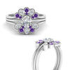 Load image into Gallery viewer, pear-shape-solitaire-stacked-diamond-rings-with-purple-topaz-in-FD9724ROGVITOANGLE3-NL-WG