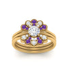 Load image into Gallery viewer, pear-shape-solitaire-stacked-diamond-rings-with-purple-topaz-in-FD9724ROGVITOANGLE3-NL-YG
