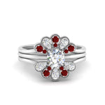 Load image into Gallery viewer, pear-shape-solitaire-stacked-diamond-rings-with-ruby-in-FD9724ROGRUDRANGLE3-NL-WG
