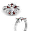 Load image into Gallery viewer, pear-shape-solitaire-stacked-diamond-rings-with-ruby-in-FD9724ROGRUDRANGLE3-NL-WG