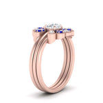 Load image into Gallery viewer, pear-shape-solitaire-stacked-diamond-rings-with-sapphire-in-FD9724ROGSABLANGLE3-NL-RG
