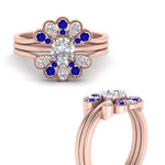 Load image into Gallery viewer, pear-shape-solitaire-stacked-diamond-rings-with-sapphire-in-FD9724ROGSABLANGLE3-NL-RG
