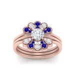 Load image into Gallery viewer, pear-shape-solitaire-stacked-diamond-rings-with-sapphire-in-FD9724ROGSABLANGLE3-NL-RG
