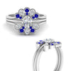 Load image into Gallery viewer, pear-shape-solitaire-stacked-diamond-rings-with-sapphire-in-FD9724ROGSABLANGLE3-NL-WG
