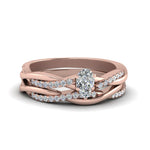 Load image into Gallery viewer, pear-shaped-Infinity-twist-diamond-matching-bridal-set-in-14K-rose-gold-FD8253PE-NL-RG
