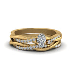 Load image into Gallery viewer, pear-shaped-Infinity-twist-diamond-matching-bridal-set-in-14K-yellow-gold-FD8253PE-NL-YG

