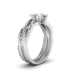 Load image into Gallery viewer, pear-shaped-Infinity-twist-diamond-matching-bridal-set-in-14K-white-gold-FD8253PE-NL-WG

