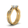Load image into Gallery viewer, pear-shaped-Infinity-twist-diamond-matching-bridal-set-in-14K-yellow-gold-FD8253PE-NL-YG