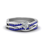 Load image into Gallery viewer, pear-shaped-Infinity-twist-diamond-matching-bridal-set-with-blue-sapphire-in-950-Platinum-FD8253PEGSABL-NL-WG
