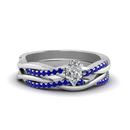 pear-shaped-Infinity-twist-diamond-matching-bridal-set-with-blue-sapphire-in-950-Platinum-FD8253PEGSABL-NL-WG