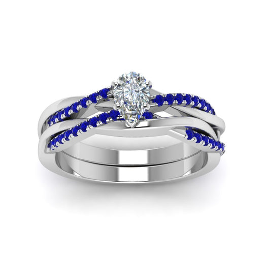 pear-shaped-Infinity-twist-diamond-matching-bridal-set-with-blue-sapphire-in-950-Platinum-FD8253PEGSABL-NL-WG
