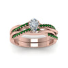 Load image into Gallery viewer, pear-shaped-Infinity-twist-diamond-matching-bridal-set-with-emerald-in-14K-rose-gold-FD8253PEGEMGR-NL-RG