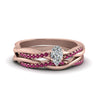 Load image into Gallery viewer, pear-shaped-Infinity-twist-diamond-matching-bridal-set-with-pink-sapphire-in-14K-rose-gold-FD8253PEGSADRPI-NL-RG