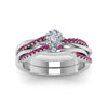 Load image into Gallery viewer, pear-shaped-Infinity-twist-diamond-matching-bridal-set-with-pink-sapphire-in-14K-white-gold-FD8253PEGSADRPI-NL-WG