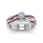 Load image into Gallery viewer, pear-shaped-Infinity-twist-diamond-matching-bridal-set-with-pink-sapphire-in-14K-white-gold-FD8253PEGSADRPI-NL-WG
