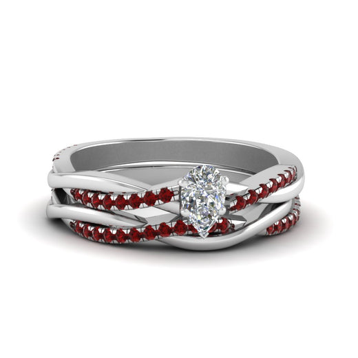 pear-shaped-Infinity-twist-diamond-matching-bridal-set-with-ruby-in-14K-white-gold-FD8253PEGRUDR-NL-WG