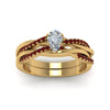 Load image into Gallery viewer, pear-shaped-Infinity-twist-diamond-matching-bridal-set-with-ruby-in-14K-yellow-gold-FD8253PEGRUDR-NL-YG