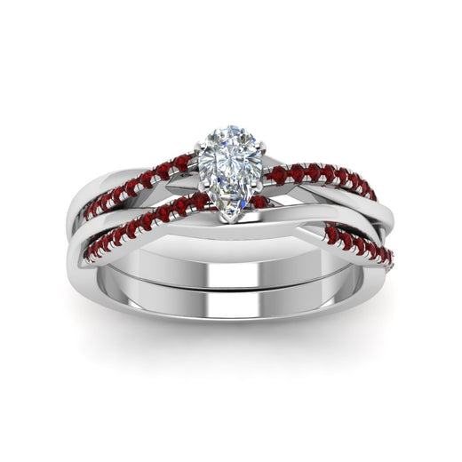 pear-shaped-Infinity-twist-diamond-matching-bridal-set-with-ruby-in-950-Platinum-FD8253PEGRUDR-NL-WG