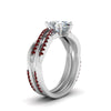 Load image into Gallery viewer, pear-shaped-Infinity-twist-diamond-matching-bridal-set-with-ruby-in-14K-white-gold-FD8253PEGRUDR-NL-WG