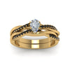 Load image into Gallery viewer, pear-shaped-Infinity-twist-matching-bridal-set-with-black-diamond-in-14K-yellow-gold-FD8253PEGBLACK-NL-YG