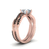 Load image into Gallery viewer, pear-shaped-Infinity-twist-matching-bridal-set-with-black-diamond-in-14K-rose-gold-FD8253PEGBLACK-NL-RG