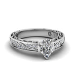 Load image into Gallery viewer, pear-shaped-antique-filigree-diamond-ring-in-14K-white-gold-FDENS3543PER-NL-WG
