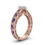 Load image into Gallery viewer, pear-shaped-antique-filigree-diamond-ring-with-blue-sapphire-in-14K-rose-gold-FDENS3543PERGSABLANGLE2-NL-RG_72b4dcb4-3156-4ec0-9dab-1be76157025f
