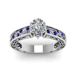 Load image into Gallery viewer, pear-shaped-antique-filigree-diamond-ring-with-blue-sapphire-in-950-platinum-FDENS3543PERGSABLANGLE5-NL-WG_2849f1ac-430b-4a89-ac49-d12160e655fd
