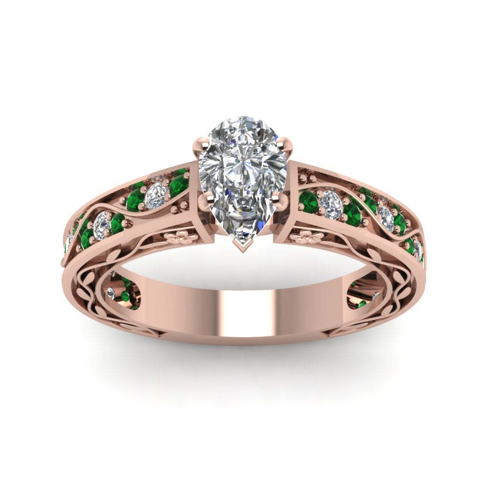 pear-shaped-antique-filigree-diamond-ring-with-emerald-in-14K-rose-gold-FDENS3543PERGEMGRANGLE5-NL-RG