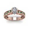 Load image into Gallery viewer, pear-shaped-antique-filigree-diamond-ring-with-emerald-in-14K-rose-gold-FDENS3543PERGEMGRANGLE5-NL-RG_b2781520-8110-4819-834b-36dc0c1c9e95