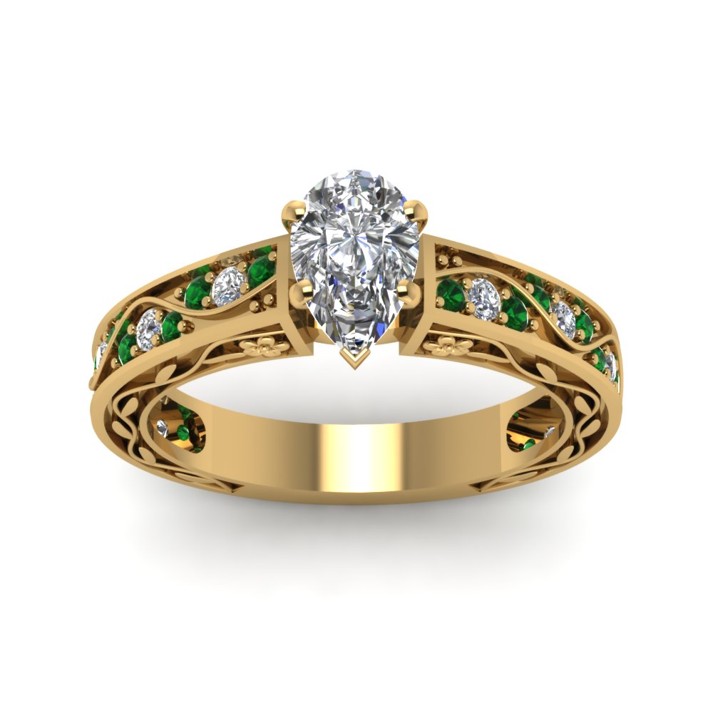 pear-shaped-antique-filigree-diamond-ring-with-emerald-in-14K-yellow-gold-FDENS3543PERGEMGRANGLE5-NL-YG