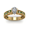 Load image into Gallery viewer, pear-shaped-antique-filigree-diamond-ring-with-emerald-in-14K-yellow-gold-FDENS3543PERGEMGRANGLE5-NL-YG_93167d5b-fe92-4f56-96f0-b084b16d934b