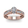 Load image into Gallery viewer, pear-shaped-antique-filigree-diamond-ring-with-ice-blue-topaz-in-14K-rose-gold-FDENS3543PERGICBLTOANGLE5-NL-RG_fcd6efd8-75ce-4336-87c7-ae423dc53237