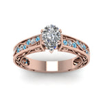 Load image into Gallery viewer, pear-shaped-antique-filigree-diamond-ring-with-ice-blue-topaz-in-14K-rose-gold-FDENS3543PERGICBLTOANGLE5-NL-RG_fcd6efd8-75ce-4336-87c7-ae423dc53237
