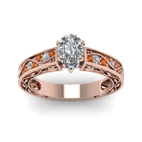 pear-shaped-antique-filigree-diamond-ring-with-orange-sapphire-in-14K-rose-gold-FDENS3543PERGSAORANGLE5-NL-RG