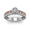 Load image into Gallery viewer, pear-shaped-antique-filigree-diamond-ring-with-orange-sapphire-in-14K-white-gold-FDENS3543PERGSAORANGLE5-NL-WG_72c4ccd3-4b01-4cb5-b54f-5a38b9b254c5