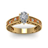 Load image into Gallery viewer, pear-shaped-antique-filigree-diamond-ring-with-orange-sapphire-in-14K-yellow-gold-FDENS3543PERGSAORANGLE5-NL-YG_8ca02550-6ed8-48d2-a4a9-f5723d6cd7f7