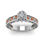 Load image into Gallery viewer, pear-shaped-antique-filigree-diamond-ring-with-orange-sapphire-in-950-platinum-FDENS3543PERGSAORANGLE5-NL-WG_f210788b-ff8f-4e4e-9644-d8db6d7252df
