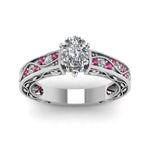 Load image into Gallery viewer, pear-shaped-antique-filigree-diamond-ring-with-pink-sapphire-in-14K-white-gold-FDENS3543PERGSADRPIANGLE5-NL-WG_e03568fd-73ed-4271-ac20-4754c826b4ac
