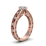 Load image into Gallery viewer, pear-shaped-antique-filigree-diamond-ring-with-ruby-in-14K-rose-gold-FDENS3543PERGRUDRANGLE2-NL-RG
