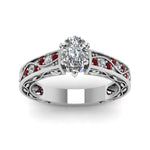 Load image into Gallery viewer, pear-shaped-antique-filigree-diamond-ring-with-ruby-in-14K-white-gold-FDENS3543PERGRUDRANGLE5-NL-WG
