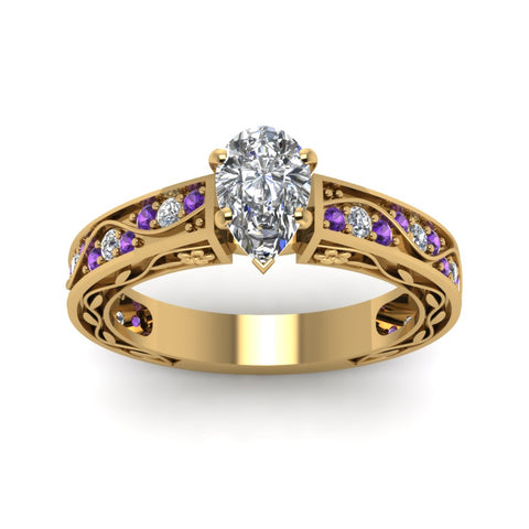 pear-shaped-antique-filigree-diamond-ring-with-violac-topaz-in-14K-yellow-gold-FDENS3543PERGVITOANGLE5-NL-YG