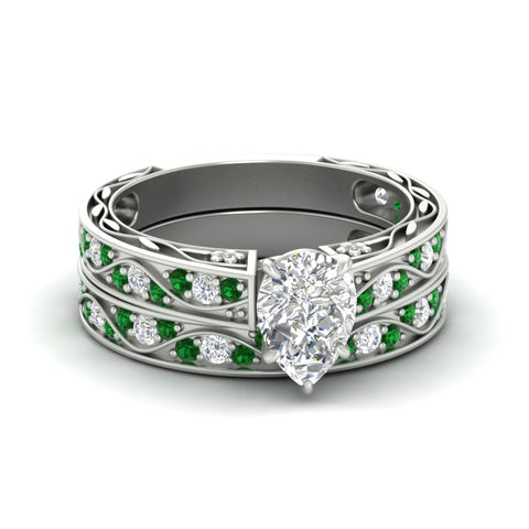 pear-shaped-antique-filigree-emerald-bridal-ring-set-in-white-gold-fdens3543pegemgrsleep-nl-wg.jpg
