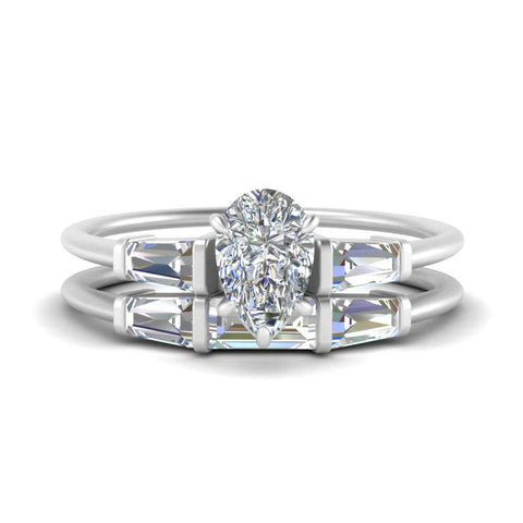pear-shaped-bar-set-diamond-ring-with-matching-3-baguette-wedding-band-in-white-gold-FDENS100PE-NL-WG
