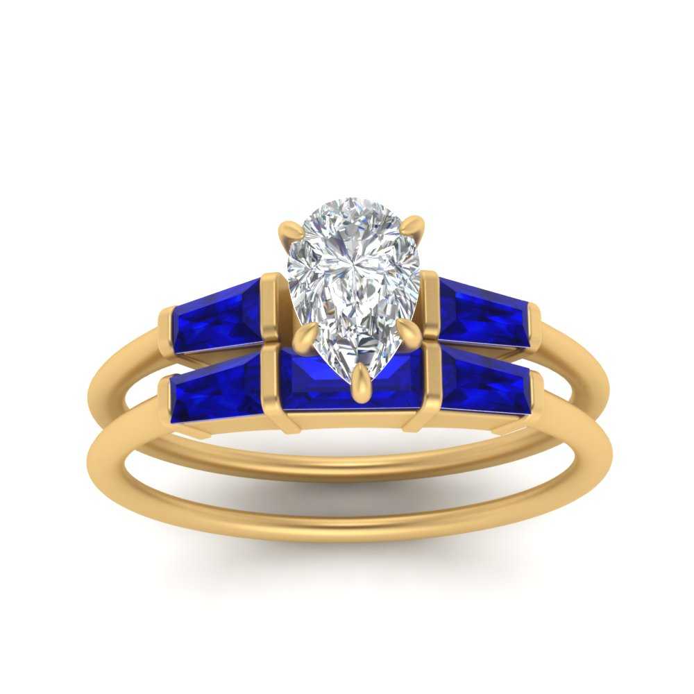 pear-shaped-bar-set-sapphire-ring-with-matching-3-baguette-wedding-band-in-FDENS100PEGSABL-NL-YG