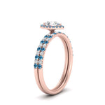 Load image into Gallery viewer, pear-shaped-blue-topaz-halo-wedding-ring-set-in-rose-gold-FD8523PEGICBLTO-NL-RG
