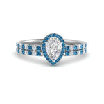 Load image into Gallery viewer, pear-shaped-blue-topaz-halo-wedding-ring-set-in-white-gold-FD8523PEGICBLTO-NL-WG
