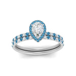 Load image into Gallery viewer, pear-shaped-blue-topaz-halo-wedding-ring-set-in-white-gold-FD8523PEGICBLTO-NL-WG
